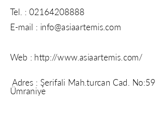 Asia Artemis Suite iletiim bilgileri